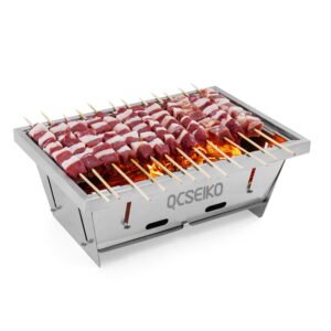 Foldable Stainless Steel Grill for 5-7 People | Compact & Portable BBQ for Camping and Picnics